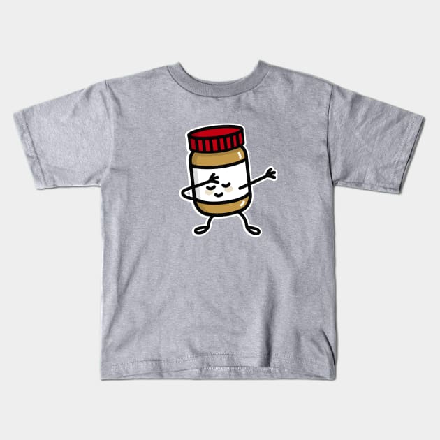 Dab Dabbing peanut butter jar Kids T-Shirt by LaundryFactory